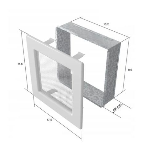 RUSTICAL KANDALLÓ SZELLŐZŐRÁCS 11x17cm