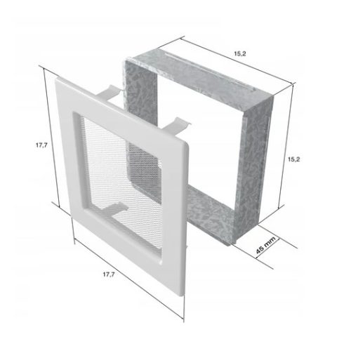 RUSTICAL KANDALLÓ SZELLŐZŐRÁCS 17x17cm