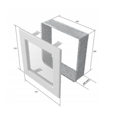 RUSTICAL KANDALLÓ SZELLŐZŐRÁCS 22x22cm