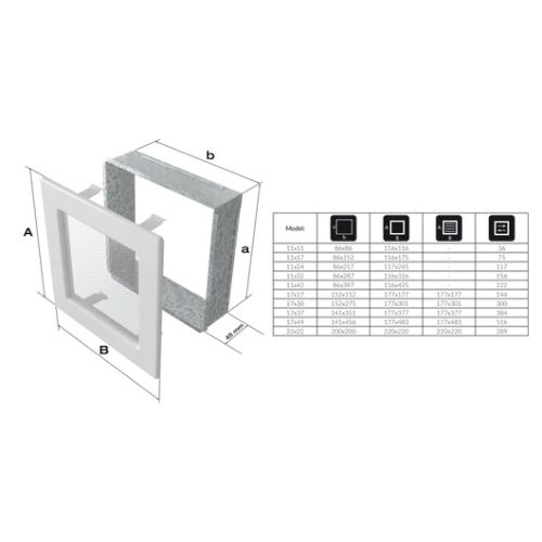 OSKAR SZELLŐZŐRÁCS 17X30cm
