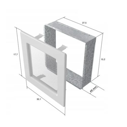 RUSTICAL KANDALLÓ SZELLŐZŐRÁCS 17x30cm ZSALUS