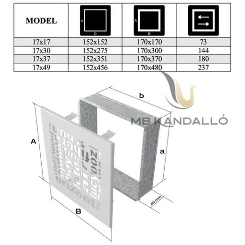 ABC SZELLŐZŐRÁCS 17x49cm