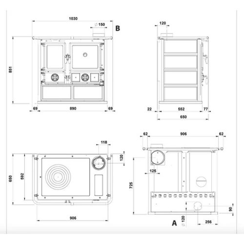 LA NORDICA ROSA 5.0 PETRA FATÜZELÉSŰ SPARHELT KŐ BURKOLATTAL
