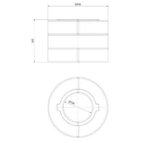 HŐTÁROLÓ BETON GYŰRŰ AB/ENYO/R/W, ROLLO/W, ERIK/W KÁLYHÁKHOZ 6DB 3 RÉTEGŰ 150Ø