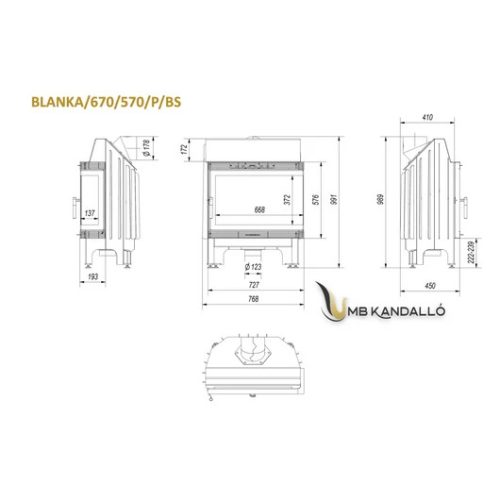 KRATKI BLANKA 670/570 JOBBOS EGYBENYÍLÓ