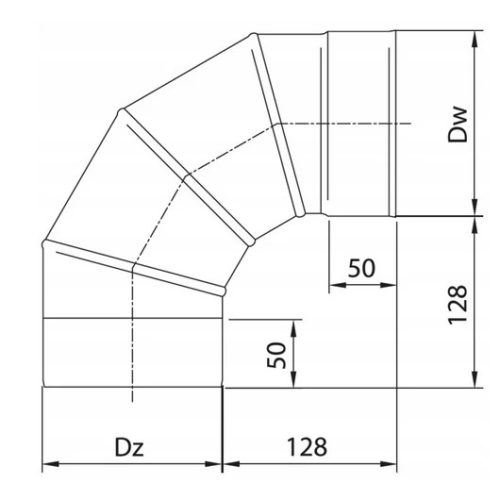 HORGANYZOTT KÖNYÖK 90° 200 MM