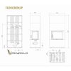 KRATKI FLOKI BOX 8 kW CEMENTO GRIGIO KANDALLÓ KŐ BURKOLATTAL JOBBOS FEKETE BELSŐVEL