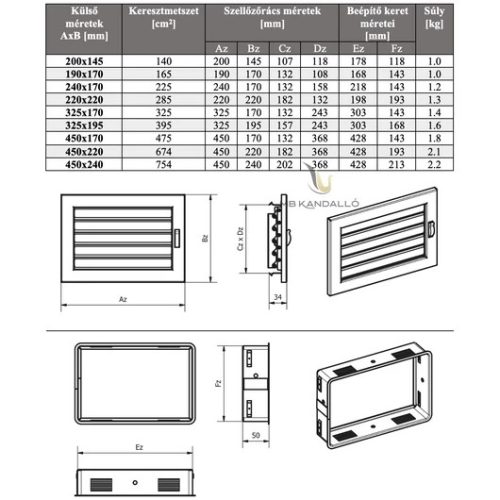 MOZGÓ ZSALUS SZELLŐZŐRÁCS 240x170 FEHÉR