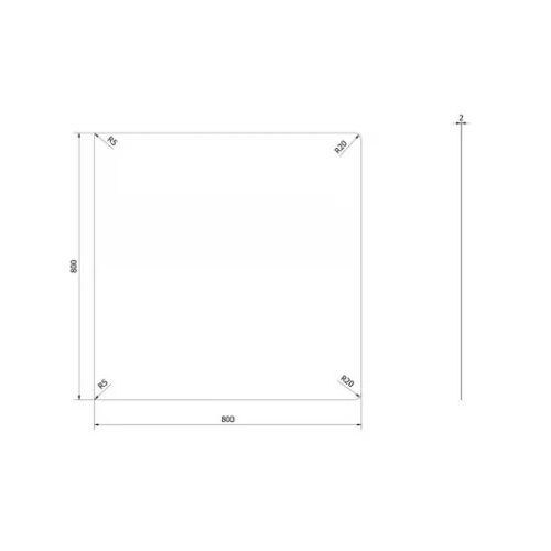 KRATKI LEMEZ ALÁTÉT FEKETE 80x80 cm