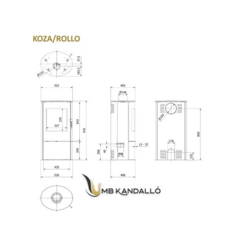 KOZA ROLLO KANDALLÓKÁLYHA