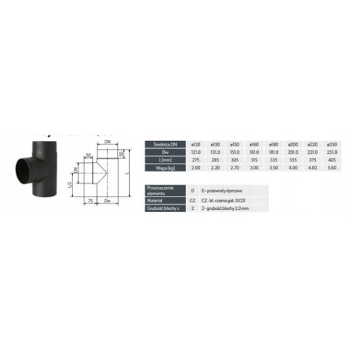 FÜSTCSŐ T-IDOM 130MM 90°