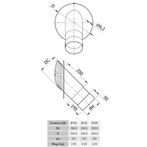 TELESZKÓPOS BEKÖTŐ IDOM 45°-OS KERÁMIA KÉMÉNYEKHEZ