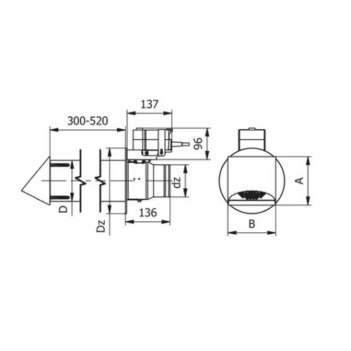 KANDALLÓ LÉGBEVEZETŐ FŰTŐSZÁLLAL ELEKTROMOS VEZÉRLÉSSEL